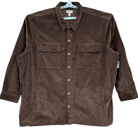 Arizona Jean Men's Long Sleeve Brown Corduroy Shirt Jacket Big/Tall Size 4XLT NW - Picture 1 of 8